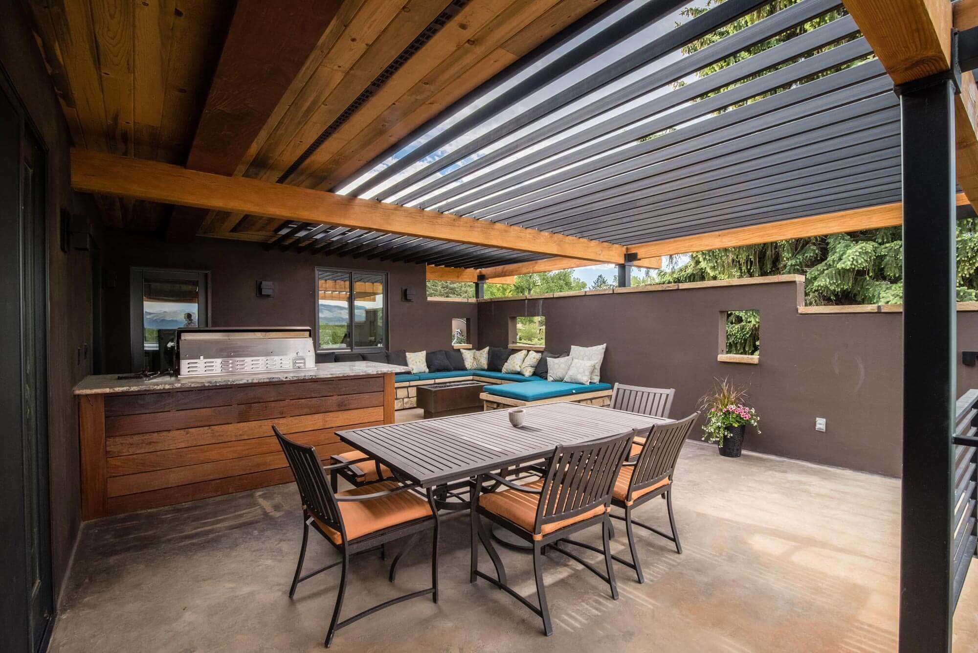 covered patio - Deuce Goose custom home