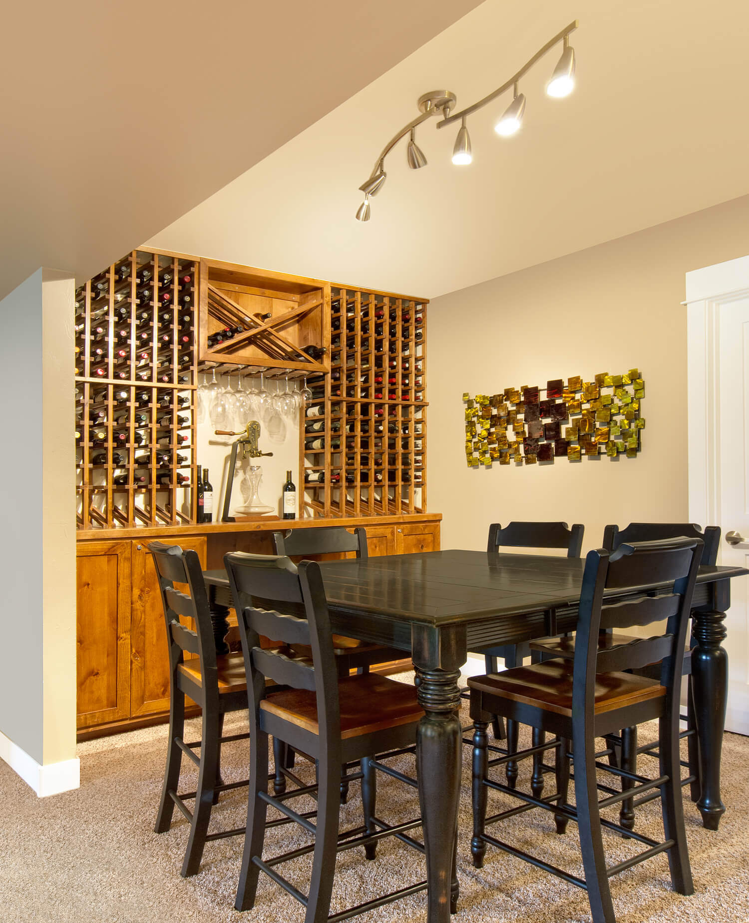 dining room, custom wine storage - Bones custom home